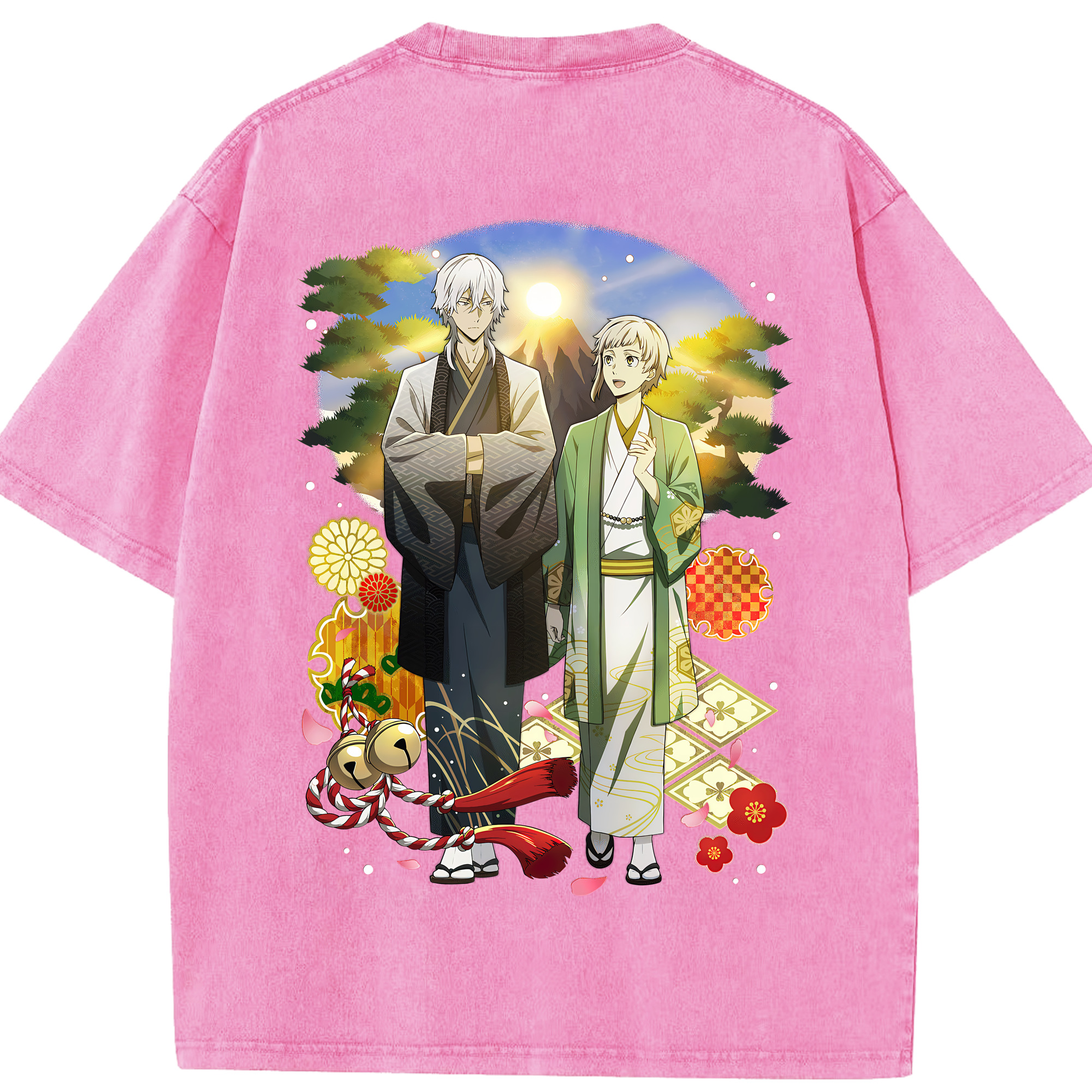 （画像用） 文豪ストレイドッグス Bungo Stray Dogs 綿100% ヴィンテージ風 半袖Tシャツ（背面プリント）